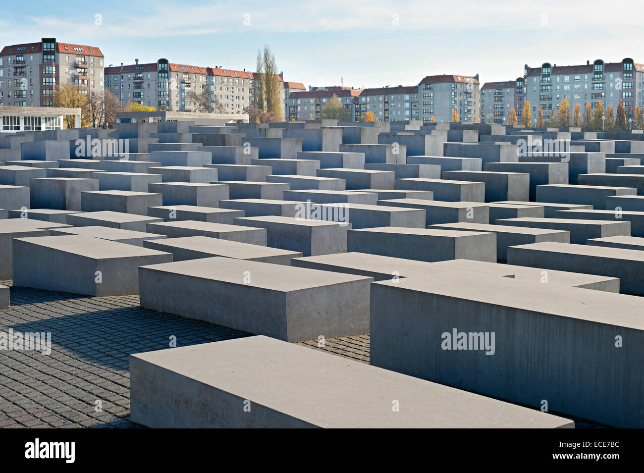 Ansicht der jüdischen Holocaust-Mahnmal, Berlin, Deutschland Stockfoto