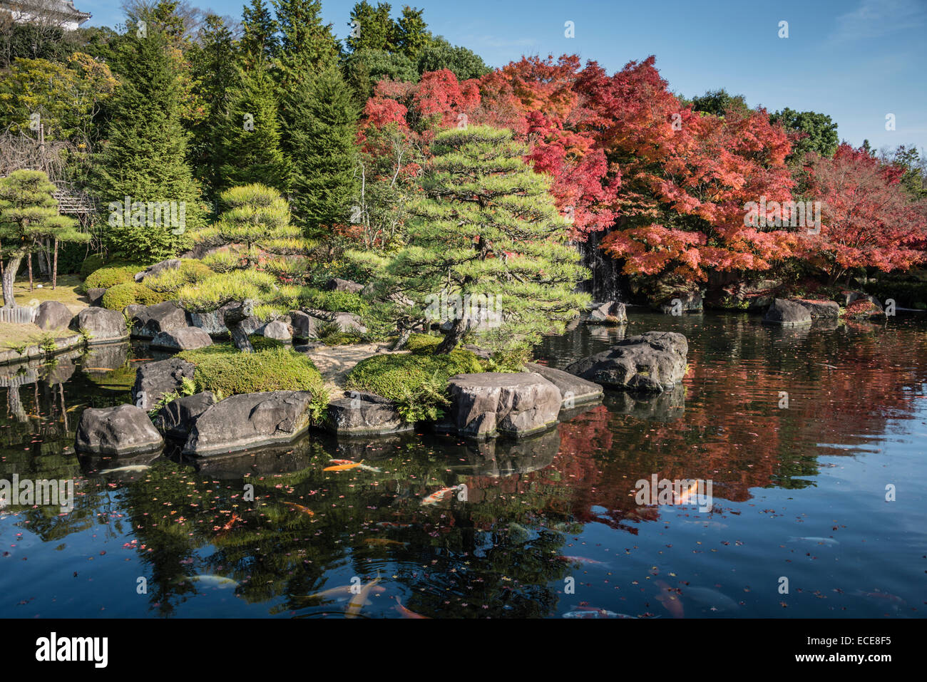 Japanischer Garten neben der Burg Himeji, Himeji, Japan. Stockfoto