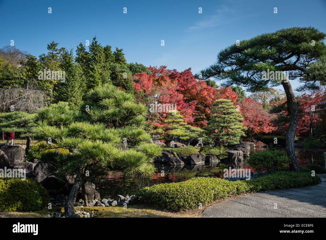 Japanischer Garten neben der Burg Himeji, Himeji, Japan. Stockfoto
