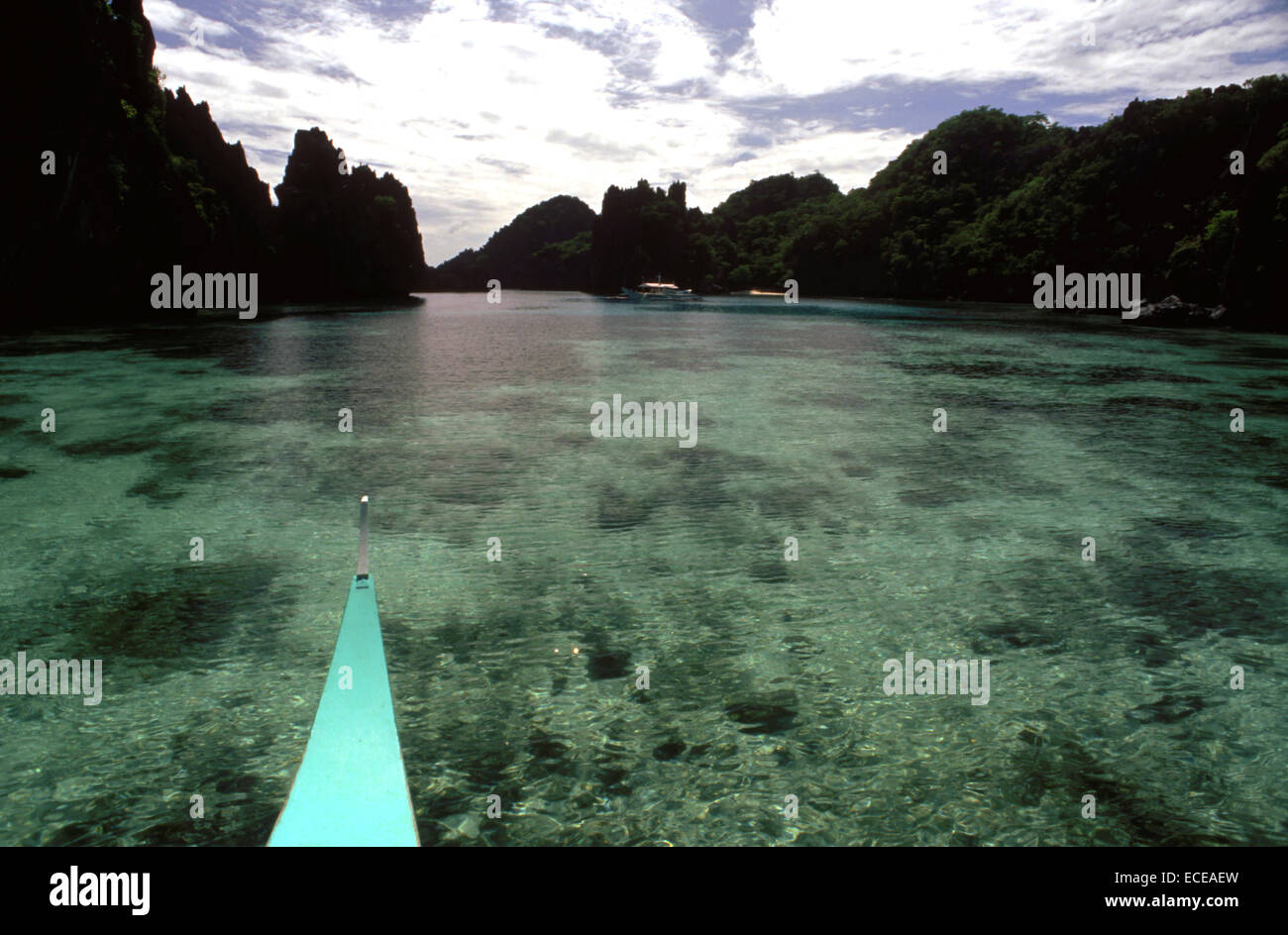 Kleine Lagune. Miniloc Island. Bacuit Arhipielago. Palawan. El Nido. Philippinen. Miniloc Island in El Nido, Northern Palawan ist Stockfoto