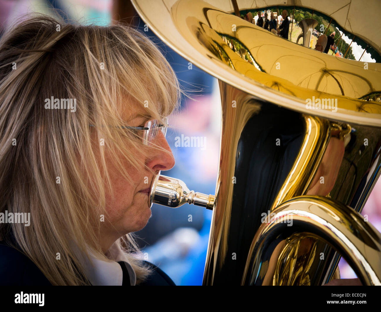 Lady Brass Band Player, Rosedale Landwirtschaftsausstellung Stockfoto