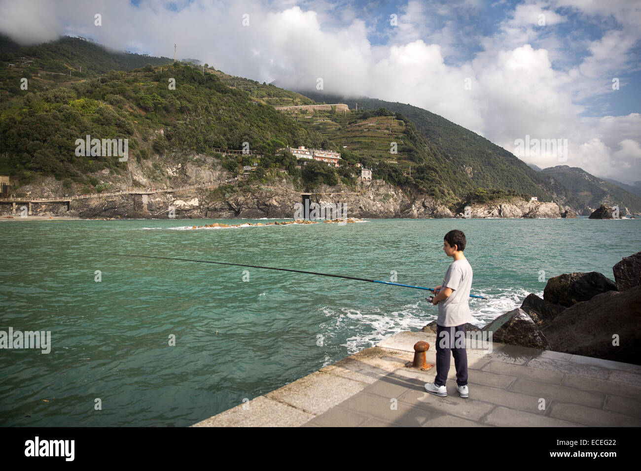 Die Stadt von Monterosso al Mare, in Cinque Terre, Italien. Stockfoto