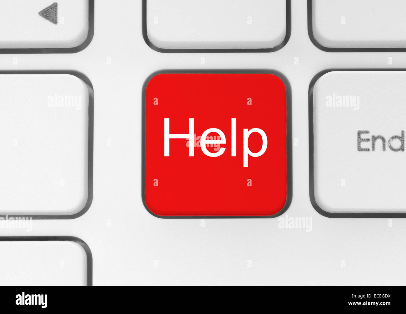 Schaltfläche "Roten Hilfe" auf der Tastatur Nahaufnahme Stockfoto