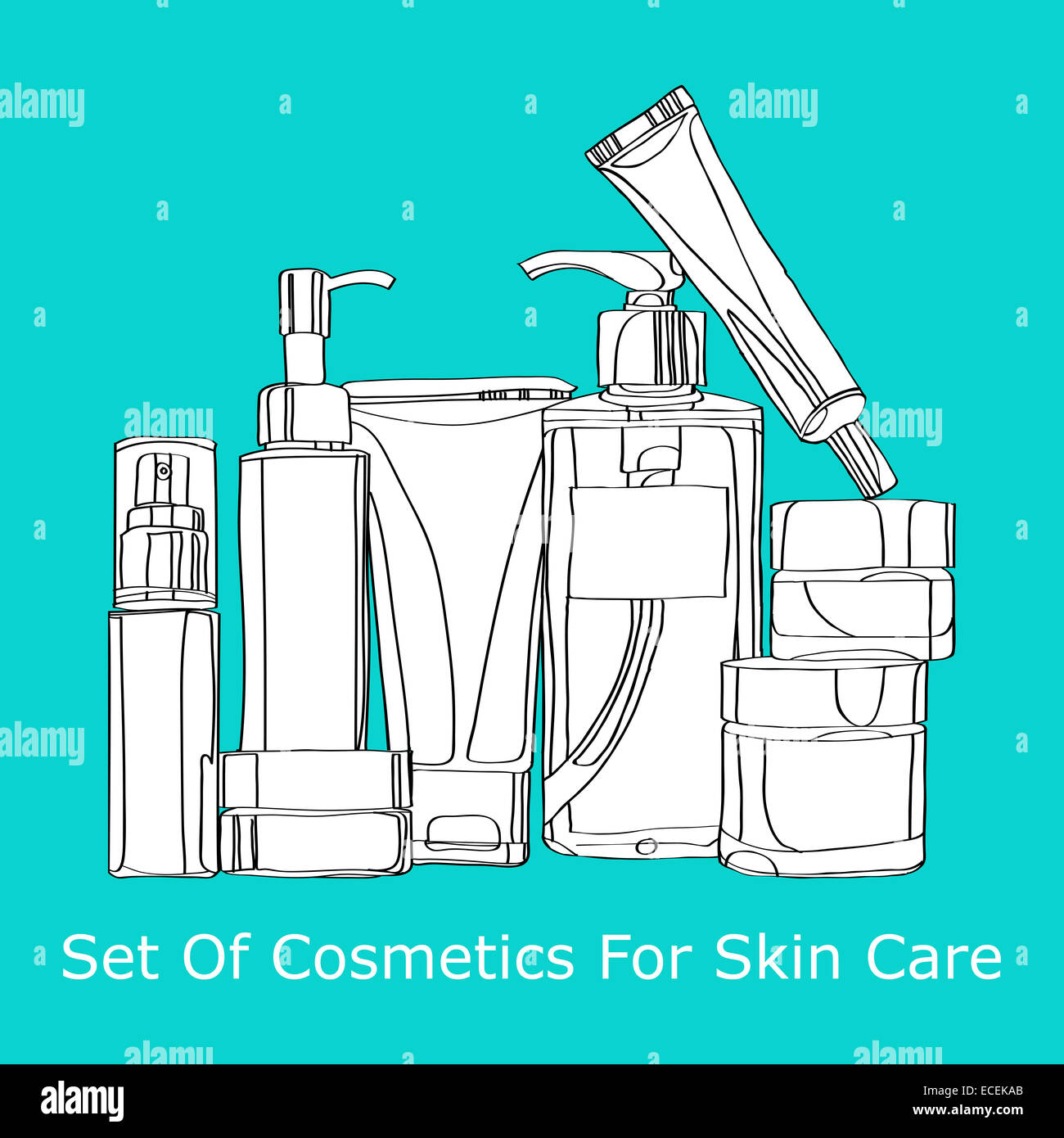 Satz von Kosmetik für die Hautpflege Stockfoto
