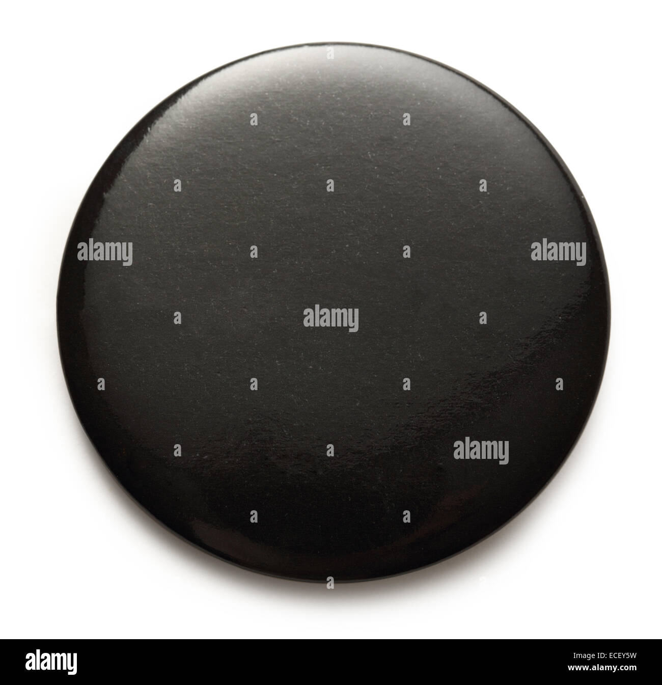 Blanko schwarz Runde Abzeichen auf weißem Hintergrund Stockfoto