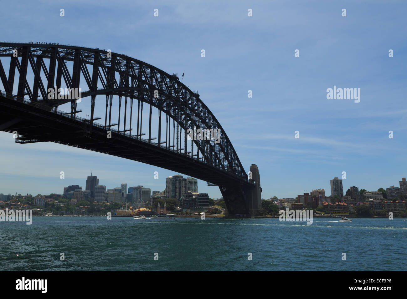 Ein Foto von der Sydney Harbour Bridge in Australien. Die Sydney Harbour Bridge ist ein Stahl durch Bogenbrücke über Sydney H Stockfoto