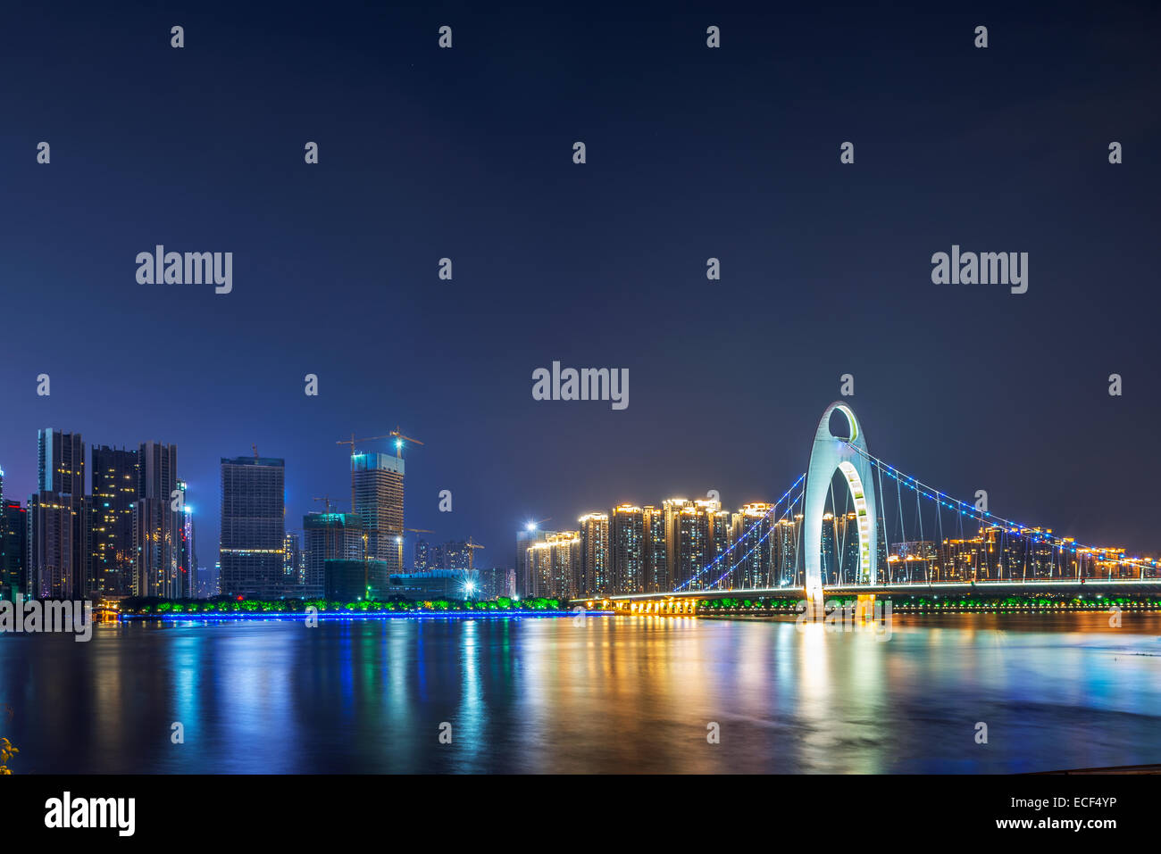 Nachtansicht der Stadt Guangzhou Stockfoto