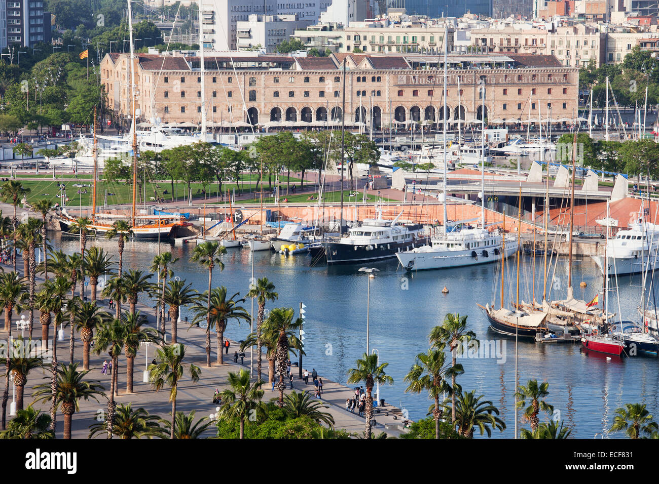 Port Vell und Geschichte Museum von Katalonien in Barcelona, Katalonien, Spanien. Stockfoto