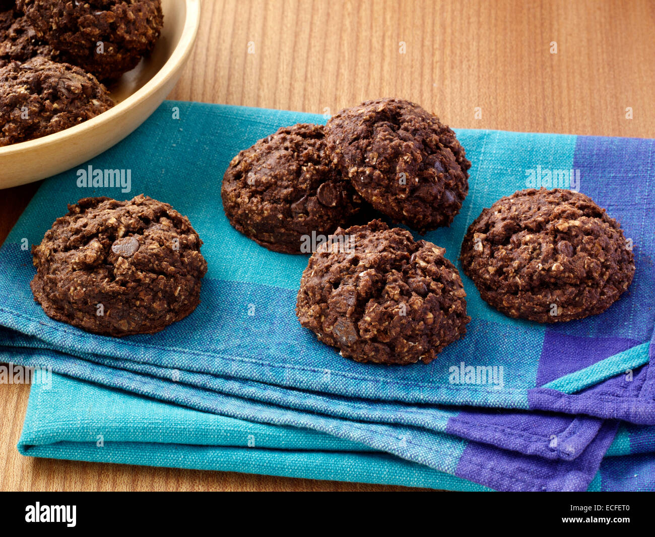 Schoko-Hafer-Kissen Stockfoto