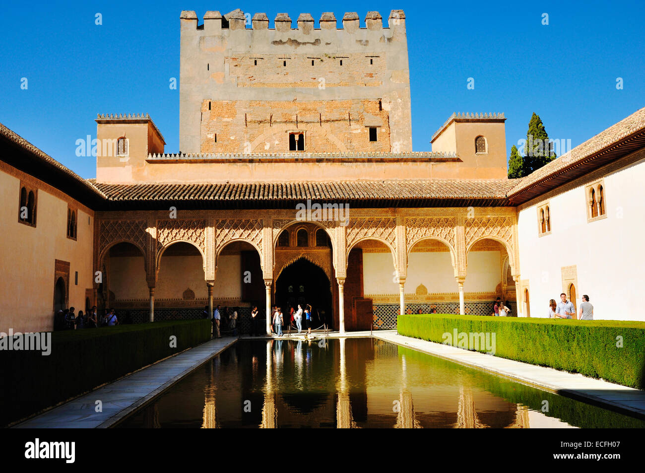 Granada, Alhambra, Palast von Comares, Hof des Mapuches Stockfoto