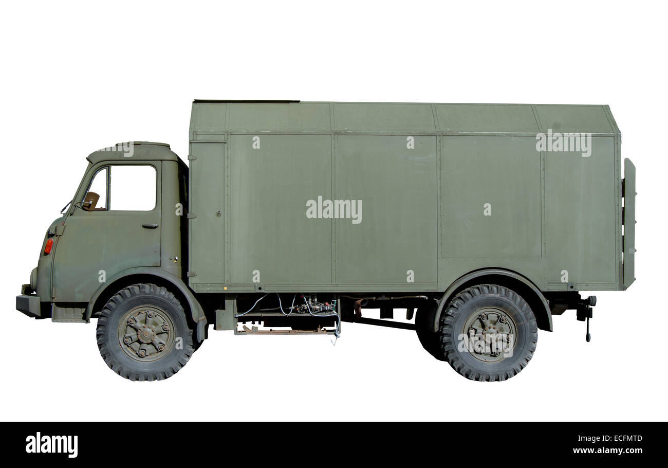 Grün Vintage Armee oder Militär-LKW Stockfoto