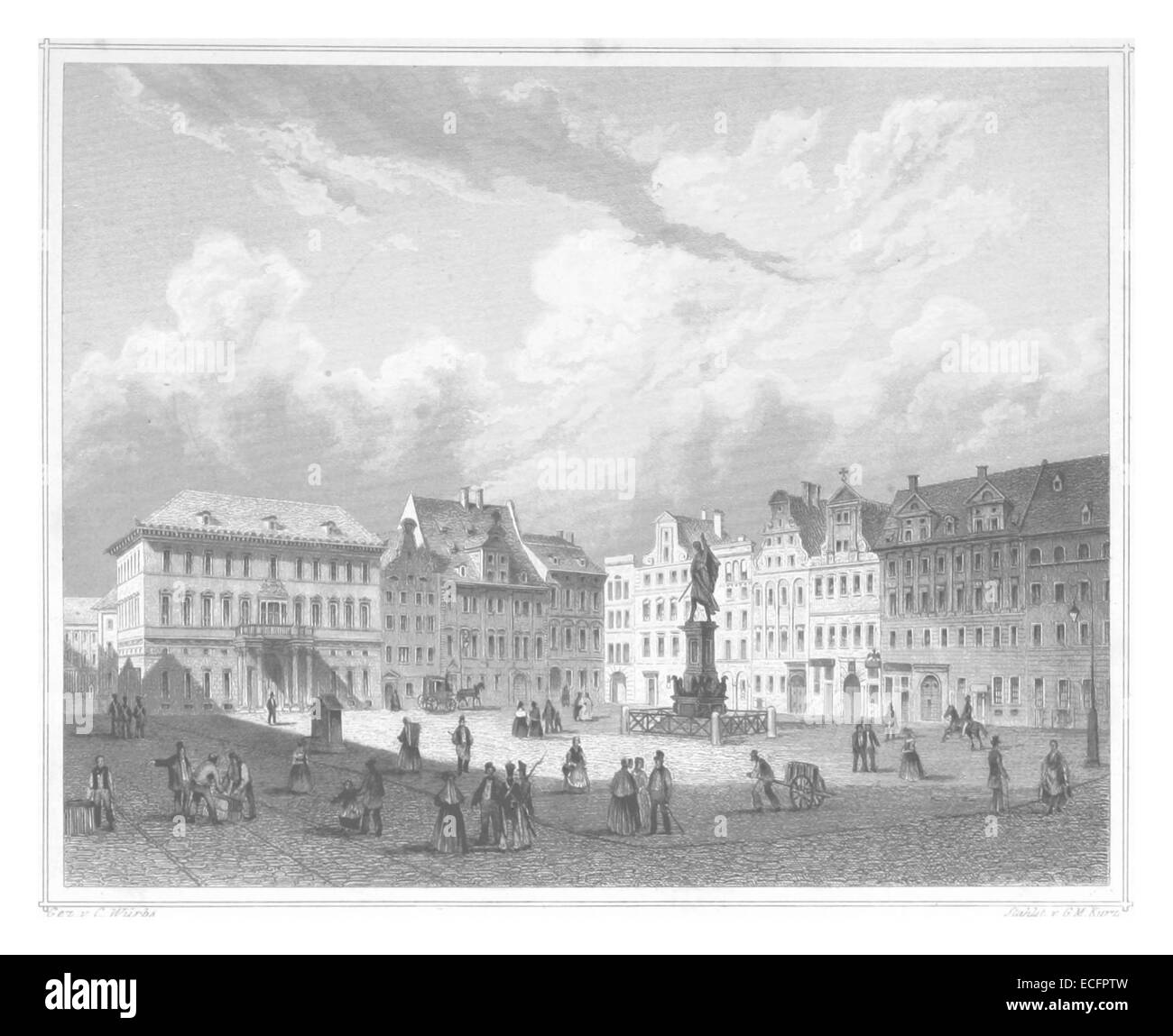 POPPEL(1852) p2.615 BRESLAU, BLC39CCHERPLATZ Stockfoto