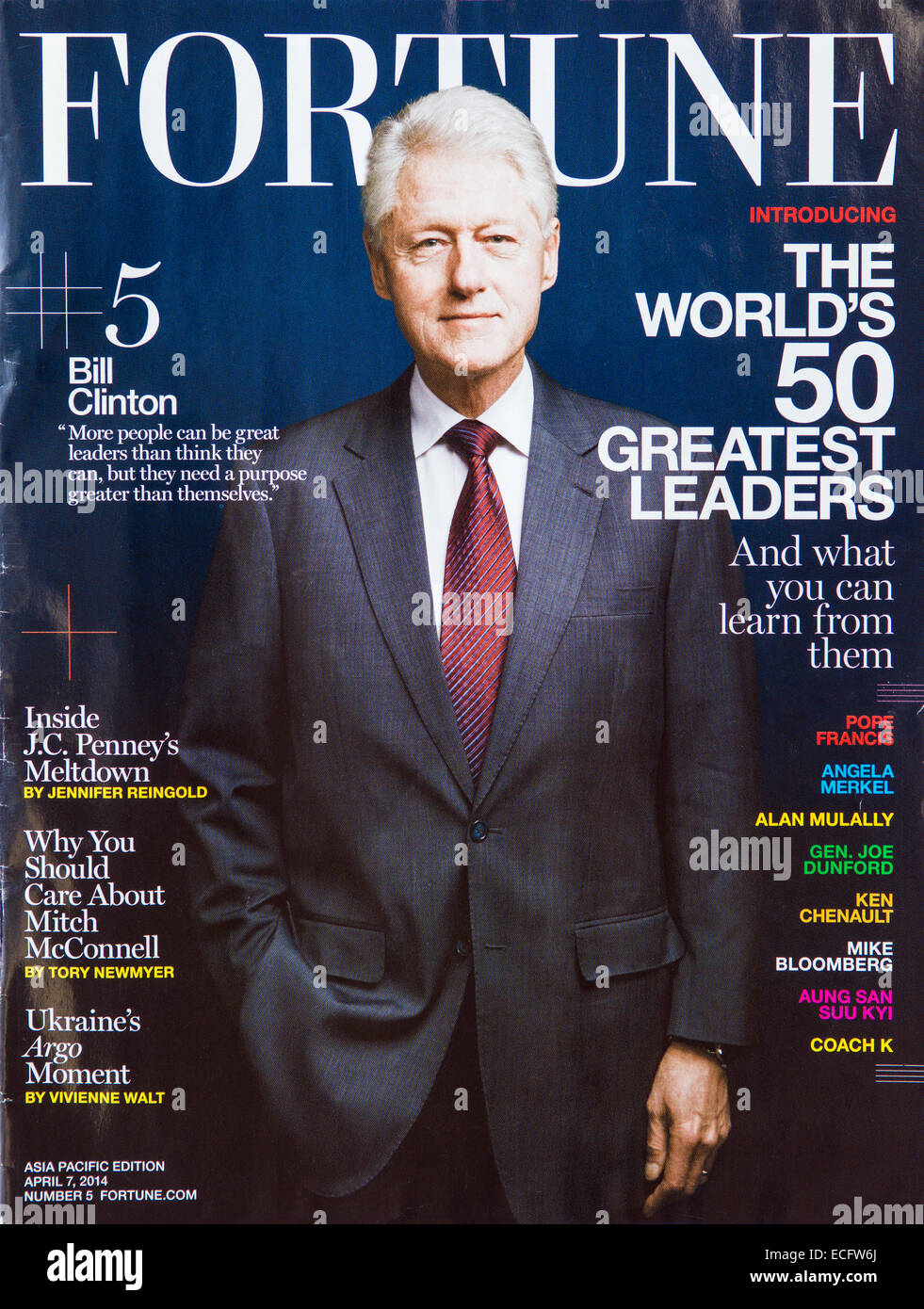 Bill Clinton auf Fortune Magazin-cover Stockfoto