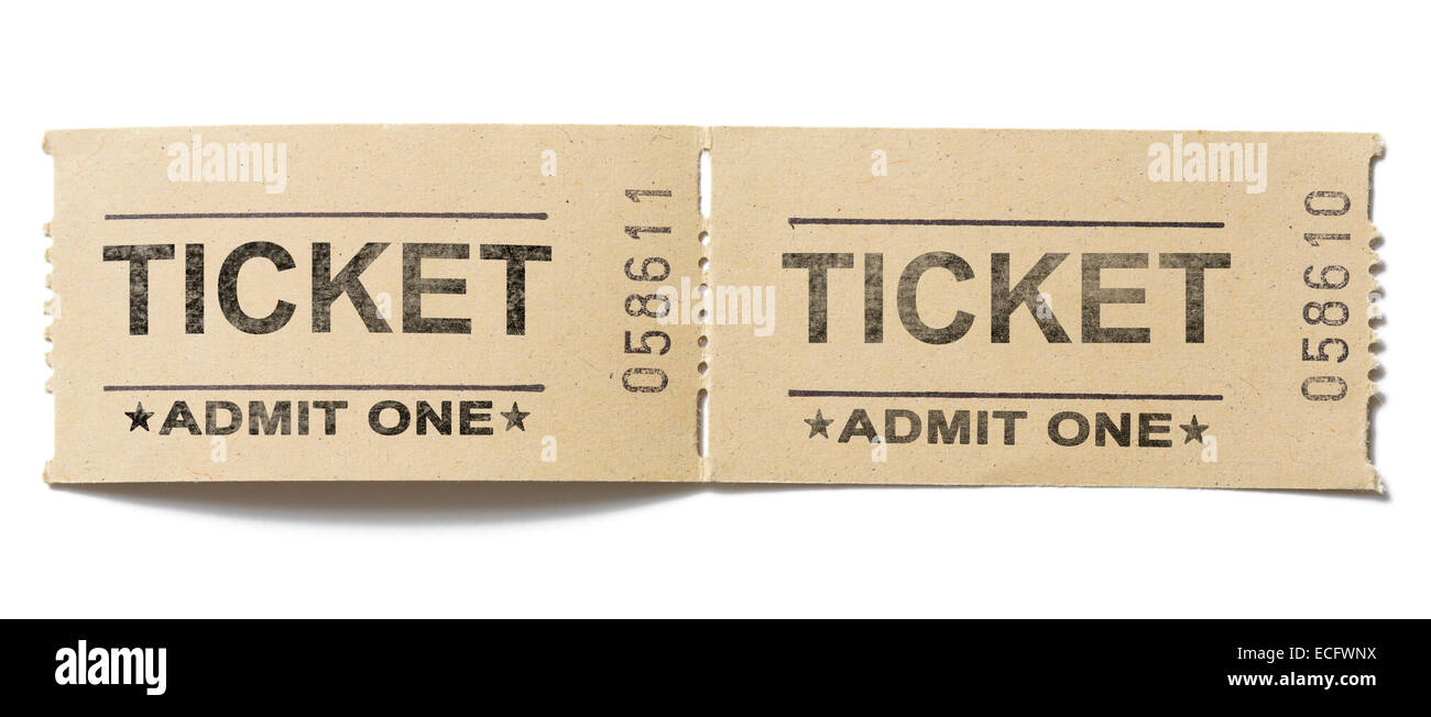 alte Vintage Papier tickets paar isoliert Stockfotografie Alamy