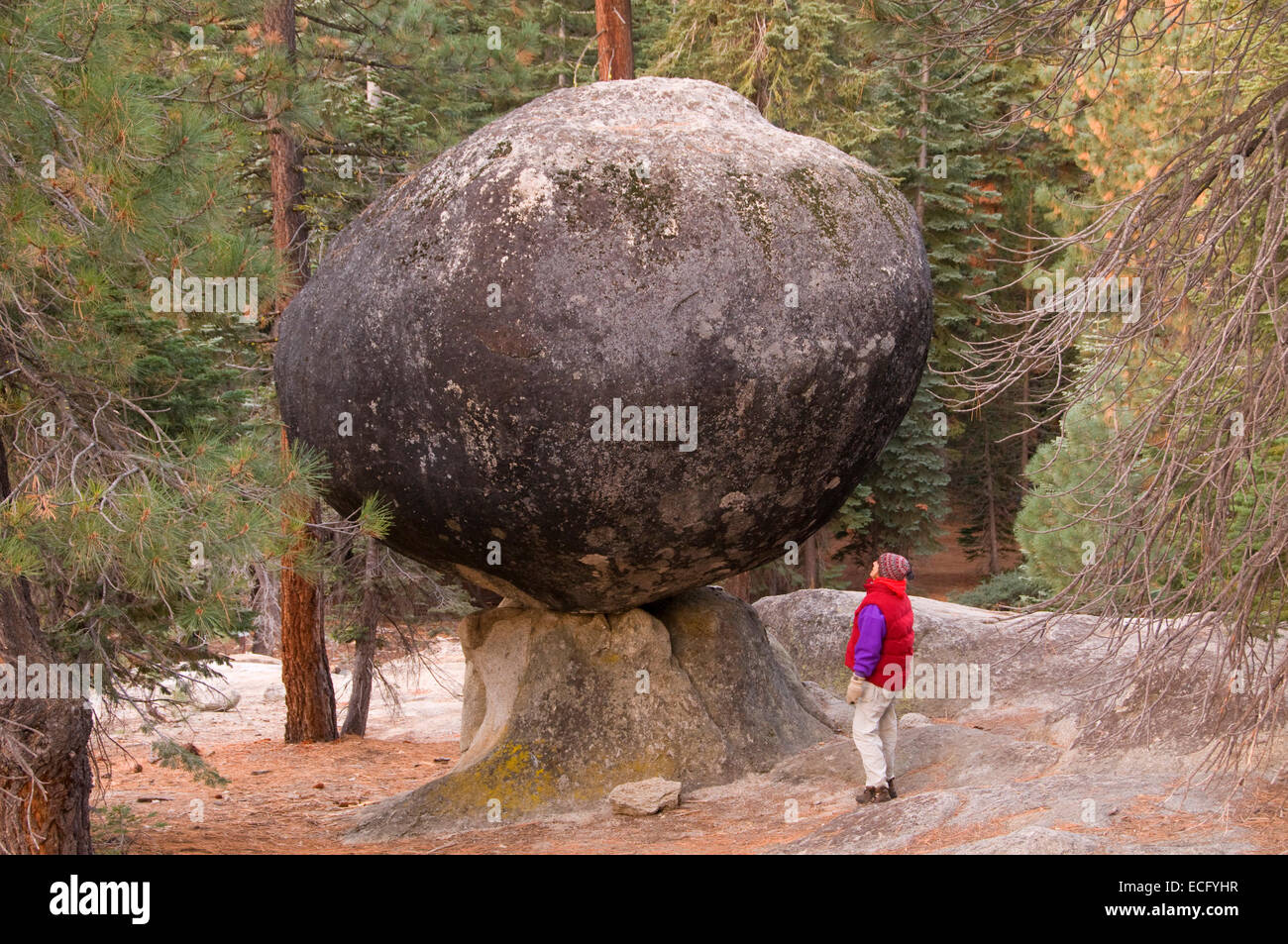 Globus Rock, Sierra Vista National Scenic Byway, Sierra National Forest, Kalifornien Stockfoto