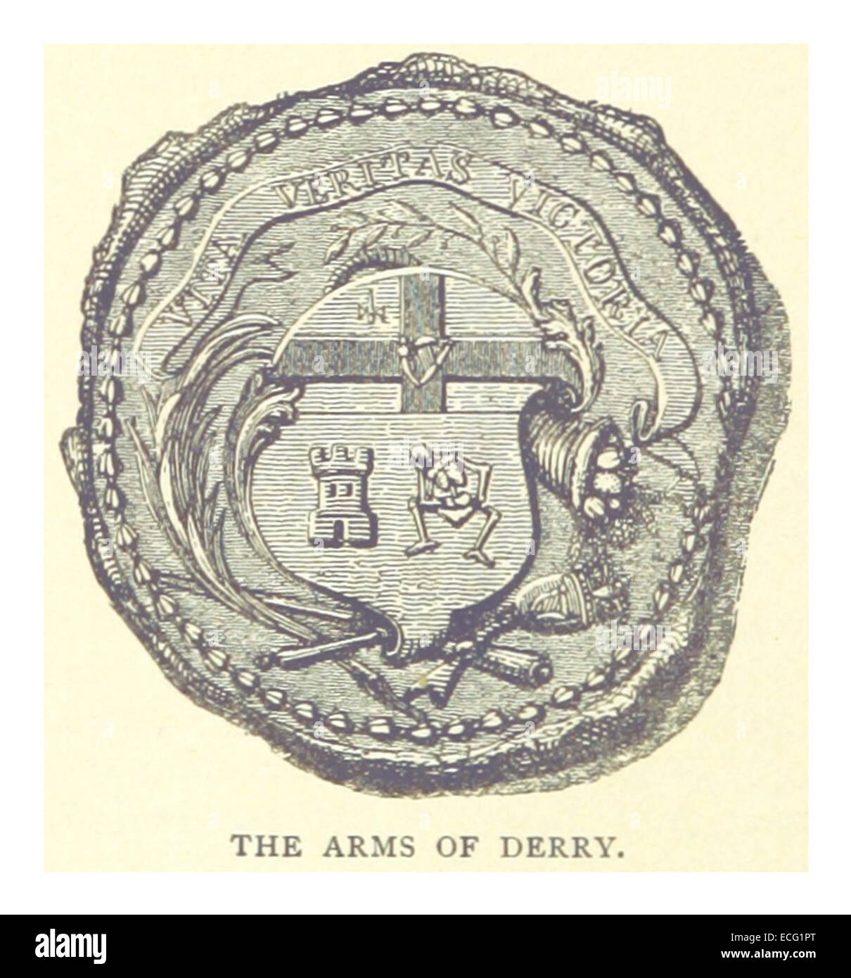 Walker(1893) p140 THE ARMS OF DERRY Stockfoto