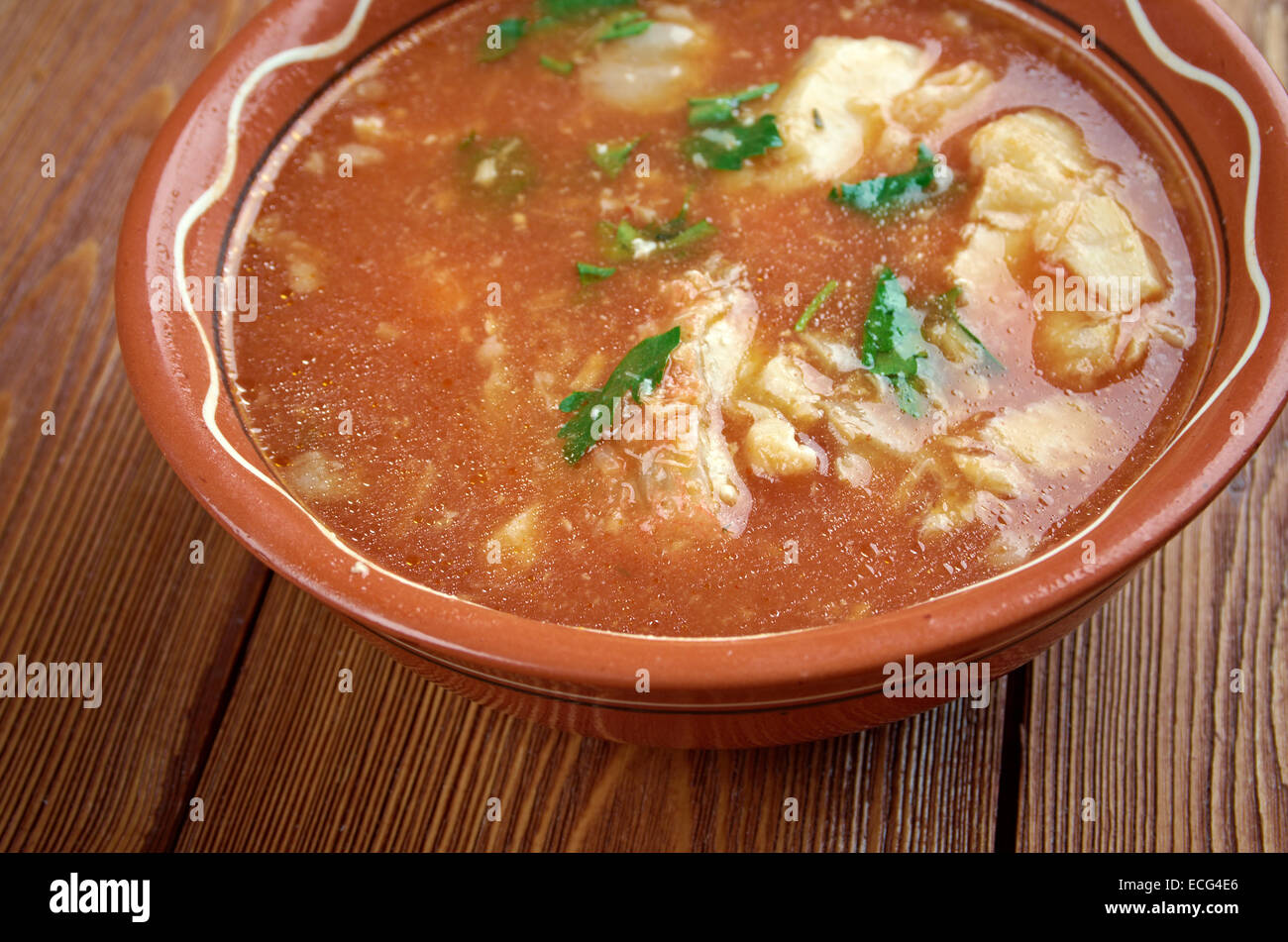 Brudet - Fischeintopf in Istrien, Dalmatien und Primorje Stockfoto
