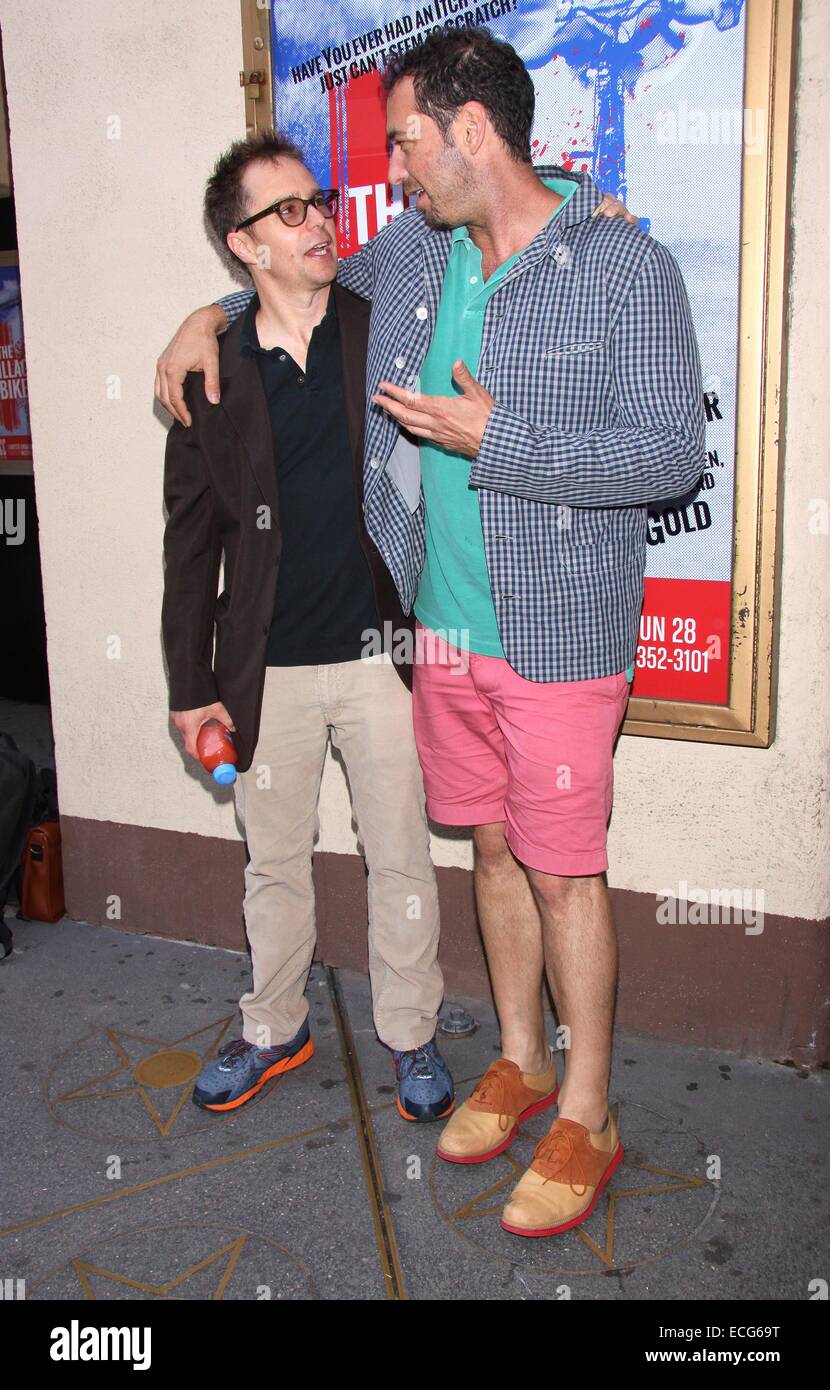 Das Village Bike Opening Night am Lucille Lortel Theater - Ankünfte.  Mit: Sam Rockwell, David Bar Katz wo: New York, New York, Vereinigte Staaten von Amerika bei: 11. Juni 2014 Stockfoto