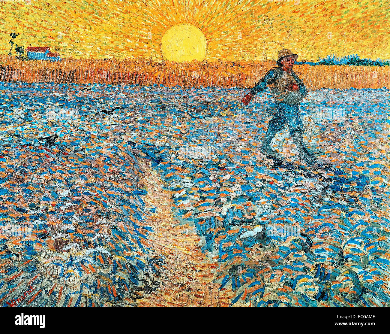 Der Sämann (Sämann bei Sonnenuntergang) 1888 Vincent Van Gogh Stockfoto