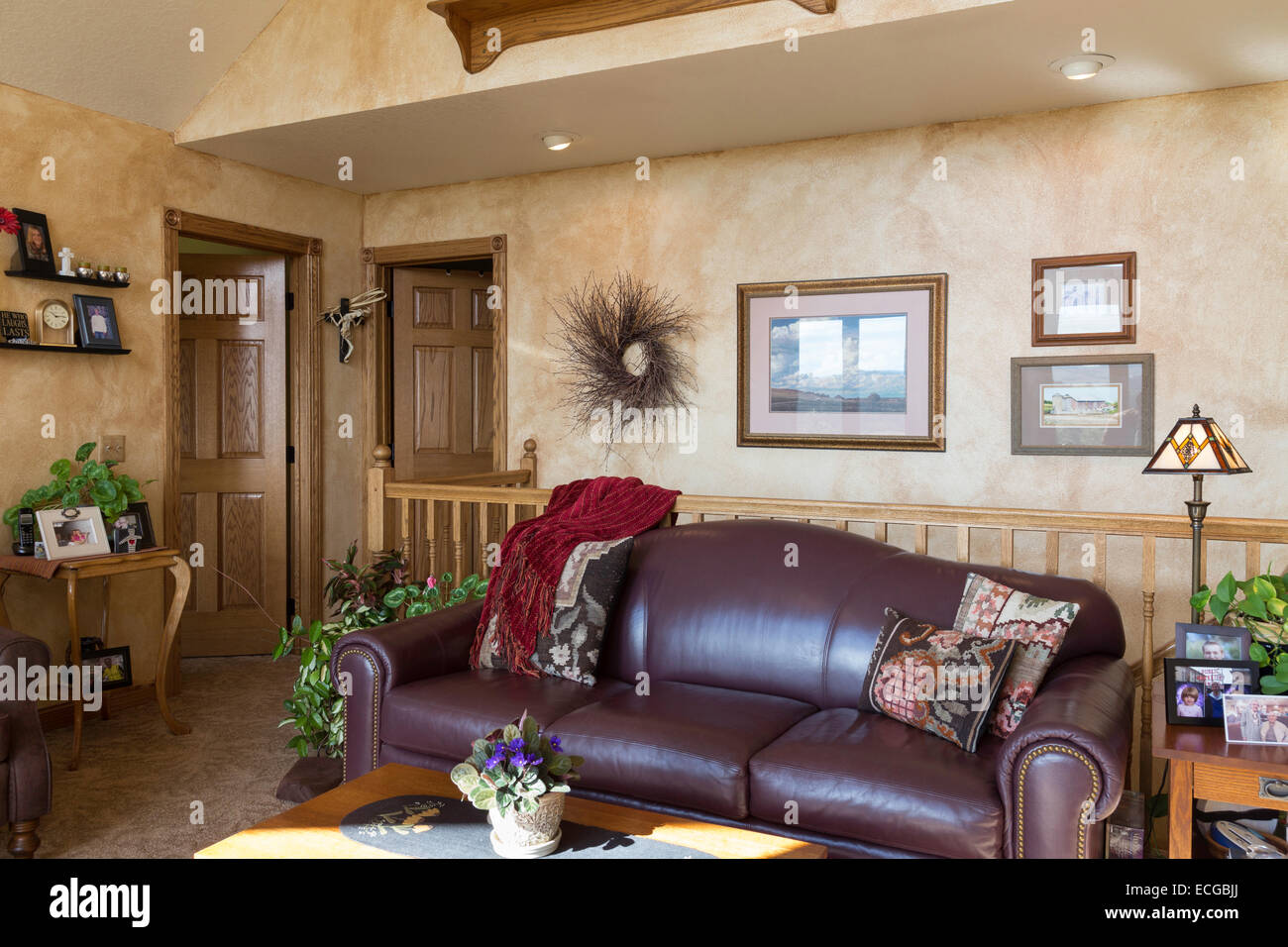Komfortable Home Interior, USA Stockfoto