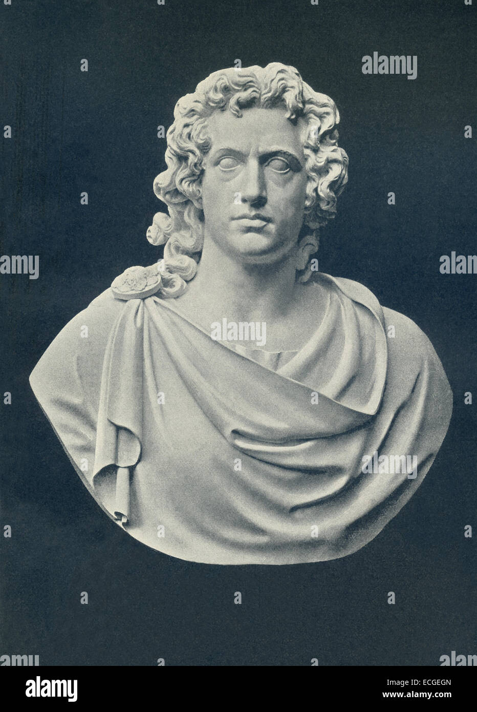 Johann Wolfgang von Goethe (1749-1832) war ein deutscher Dichter, Dramatiker und Romancier. Zu seinen bekanntesten Werken ist die Faust, die kurz vor seinem Tod abgeschlossen ist. Diese Marmorbüste des Schweizer Bildhauers Alexander Trippel (getan 1787-88) zeigt, dass Goethe im Stil ähnlich dem verwendet wurde, um darzustellen, den griechischen Gott Apollo es untergebracht ist in der Bibliothek in Weimar. Stockfoto