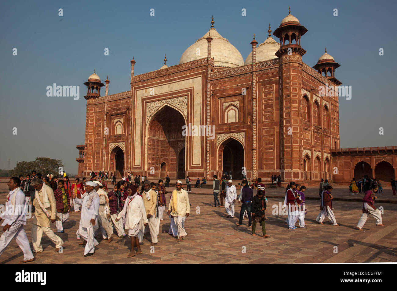Taj Mahal-Moschee, Agra, Uttar Pradesh, Indien Stockfoto