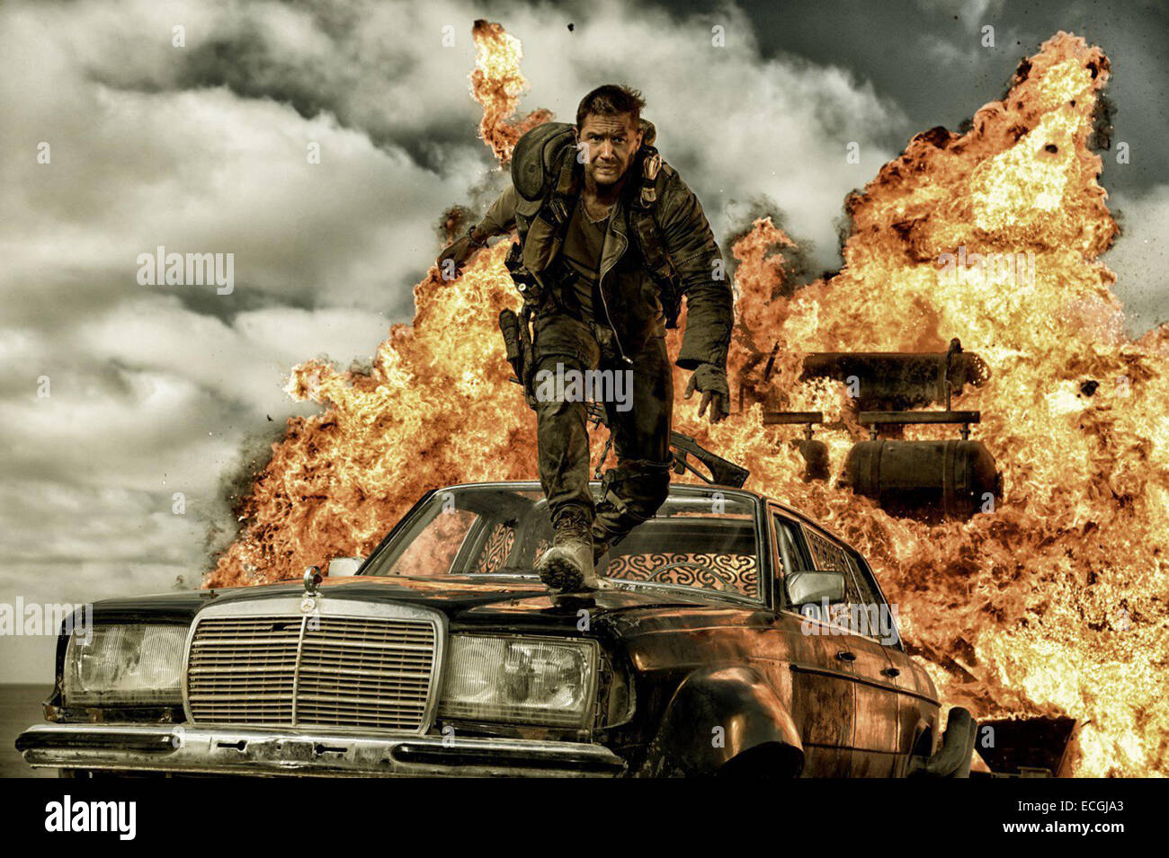 Mad Max: Fury Road ist ein kommenden Post-apokalyptischen Action-Film, Regie, produziert und Co-geschrieben von George Miller und der vierte Film der Millers Mad Max-Reihe. Der erste Film des Franchise in 30 Jahren bietet Fury Road Schauspieler Tom Hardy als Mad Max. Der Film wird voraussichtlich am 15. Mai 2015 veröffentlicht werden. Stockfoto