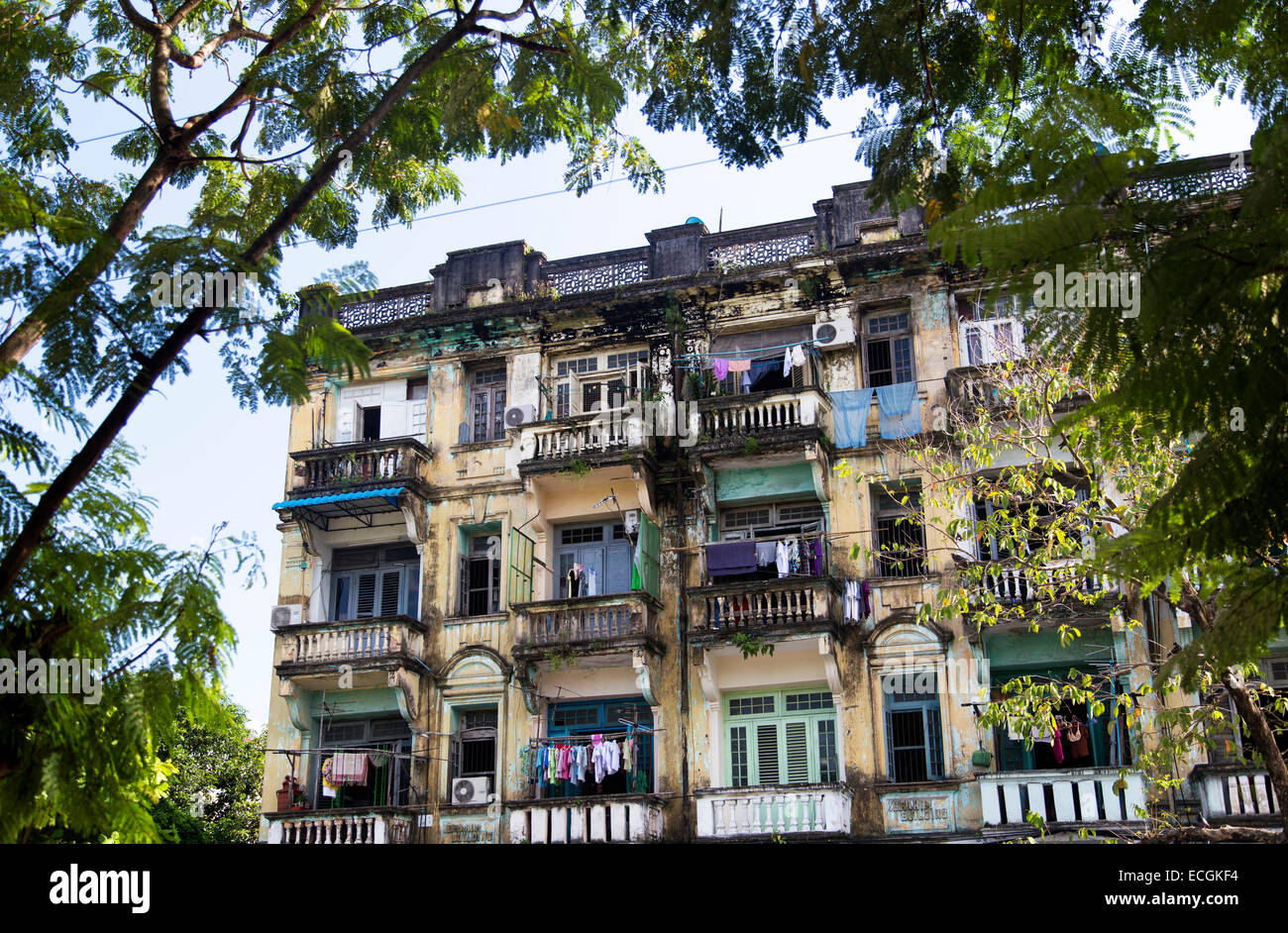 Unterkunft in Yangon, Myanmar, Südostasien Stockfoto