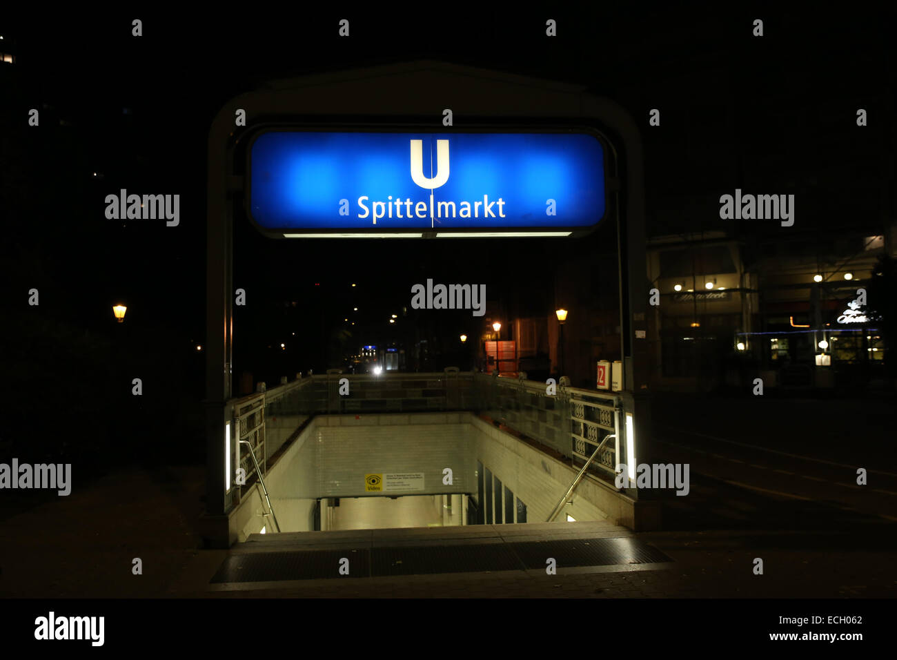 Berliner u-Bahnstation Eingang u-bahn Stockfoto