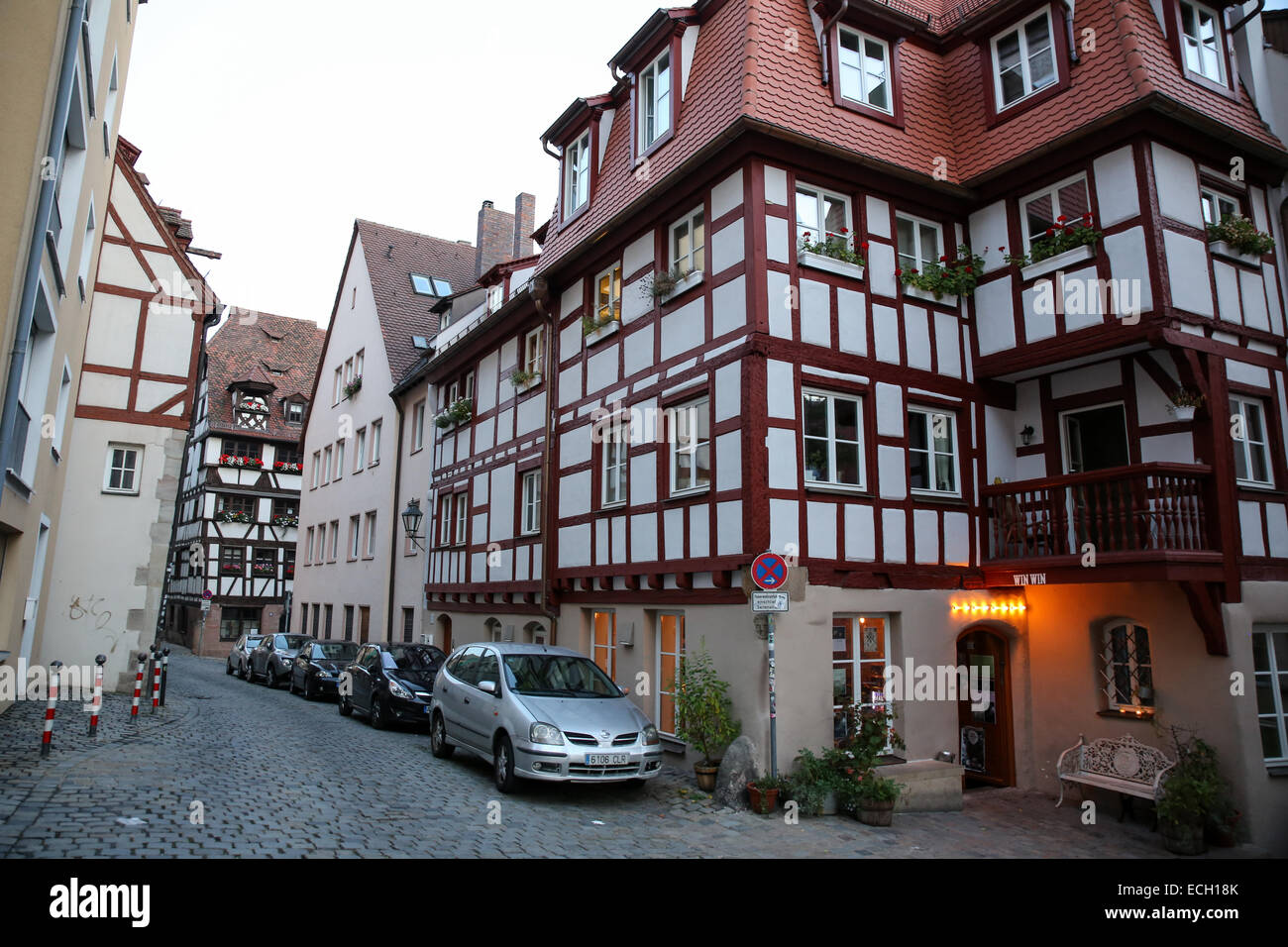 Nürnberg Traditionshaus alte deutsche Häuser Stockfoto