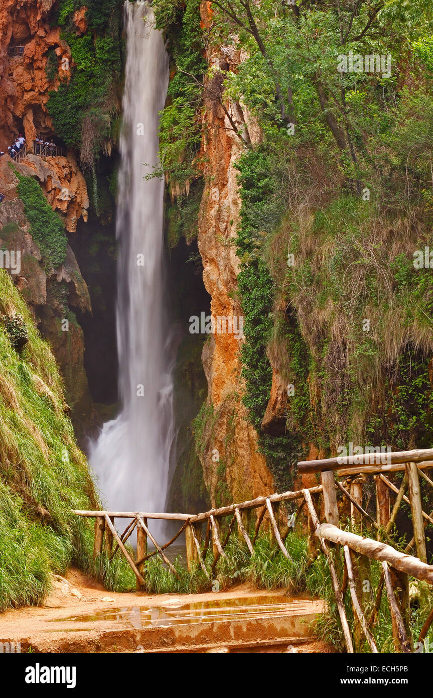 Piedra River, "Cola de Caballo Wasserfall" im Monasterio de Piedra, Nuevalos, Zaragoza Provinz, Aragon, Spanien, Europa Stockfoto