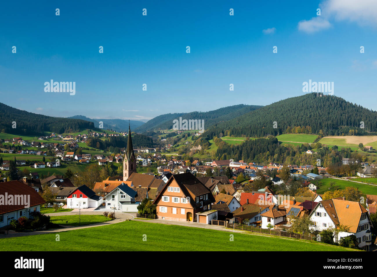 Stadtbild, Baiersbronn, Schwarzwald, Baden-Württemberg, Deutschland Stockfoto