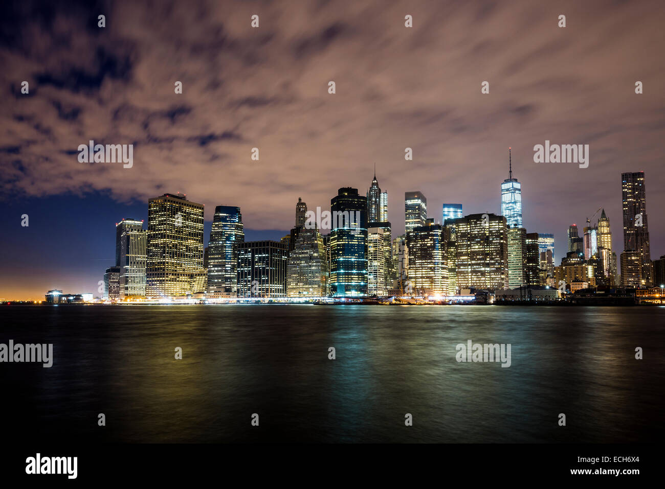 Skyline von Downtown Manhattan, New York, Vereinigte Staaten von Amerika Stockfoto