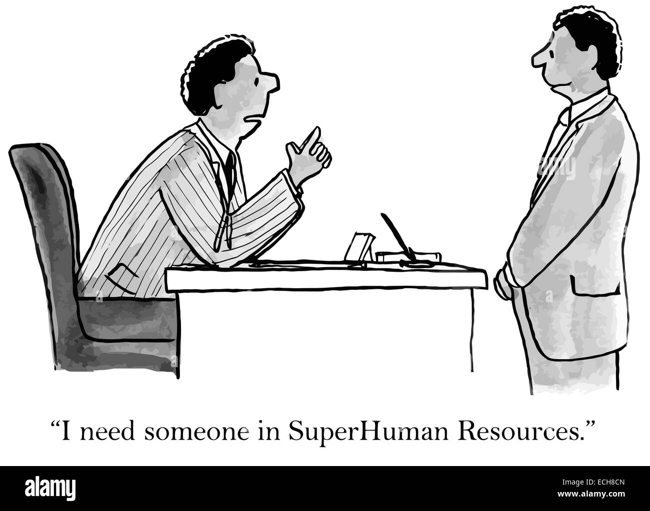 "Ich brauche jemanden in übermenschliche Ressourcen." Stock Vektor
