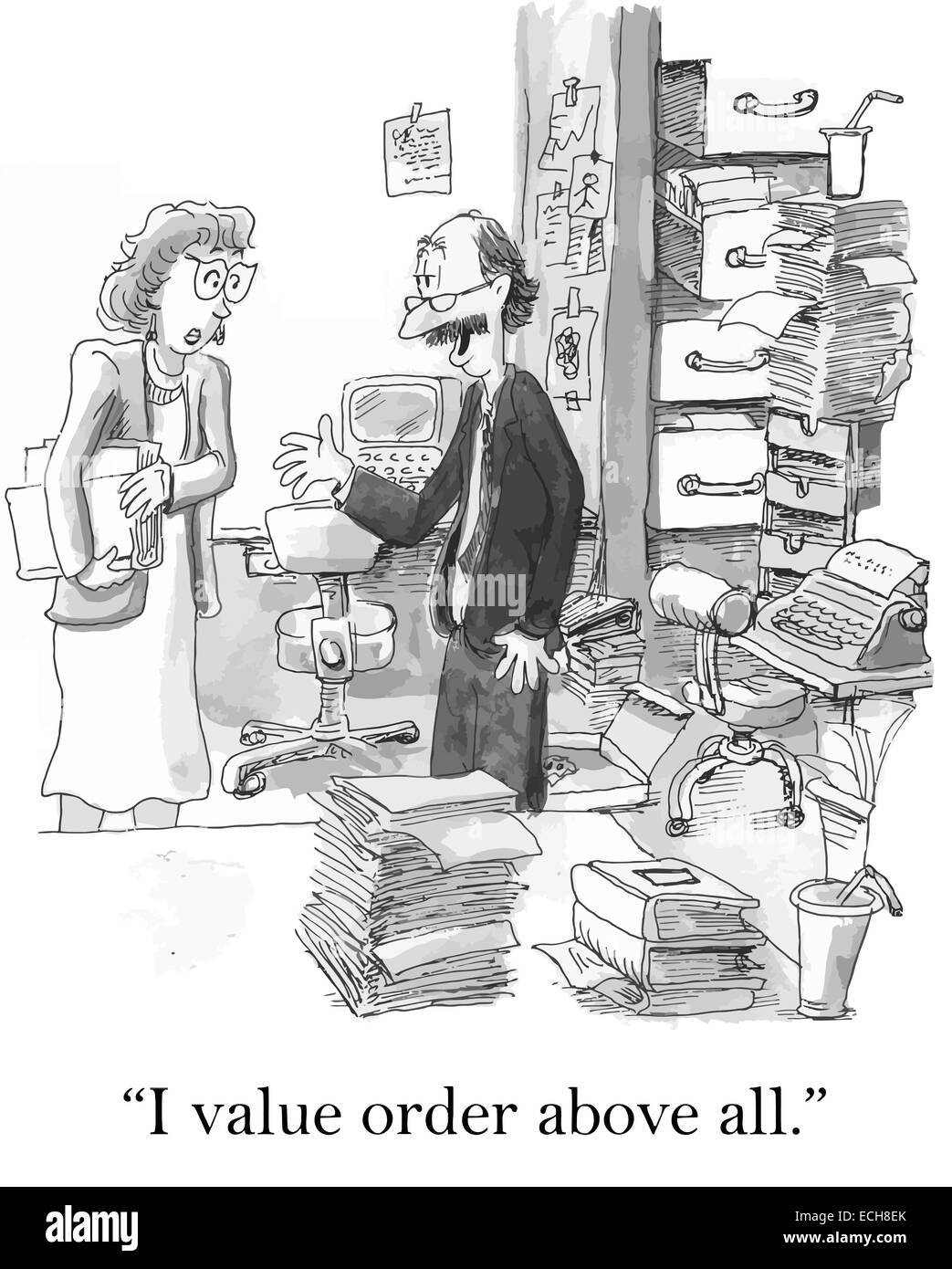 "Ich schätze vor allem Ordnung" Stock Vektor