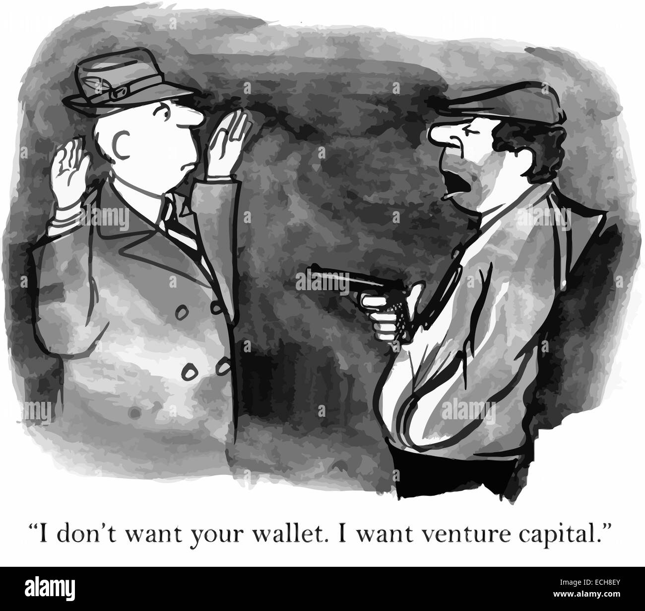 "Ich will nicht Ihren Geldbeutel, ich möchte, dass Venture Capital." Stock Vektor