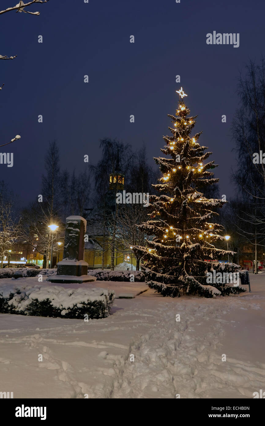 Dezember-Landschaft in Lappeenranta, Finnland Stockfoto
