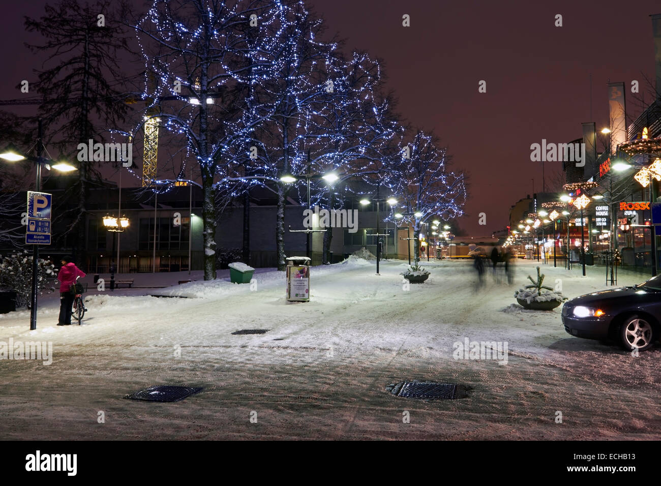 Dezember-Landschaft in Lappeenranta, Finnland Stockfoto