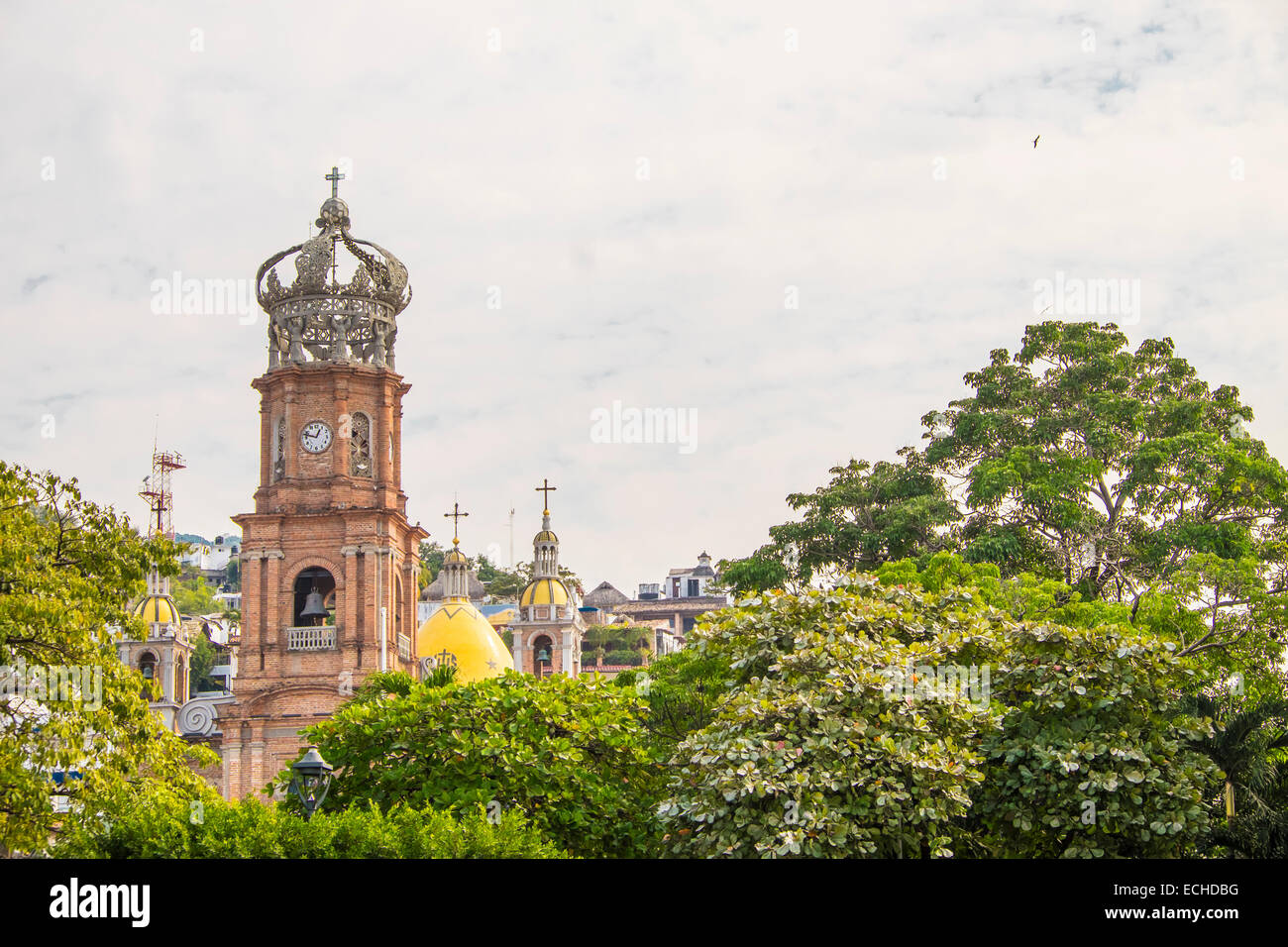 Kirche von Nuestra Señora de Guadalupe in alt Stadt Puerto Vallarta, auch genannt El Centro, Staat Jalisco, Mexiko. Stockfoto