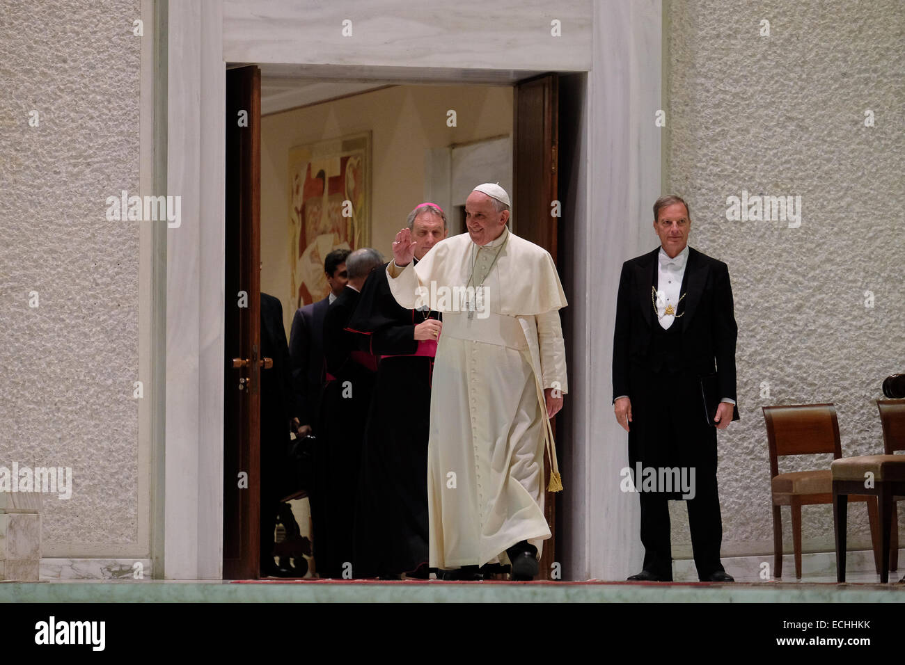 Paul VI. Hall, Vatikanstadt. 15. Dezember 2014. Papst Francis erfüllen die Kommunikation Betreiber Credit: wirklich Easy Star/Alamy Live News Stockfoto