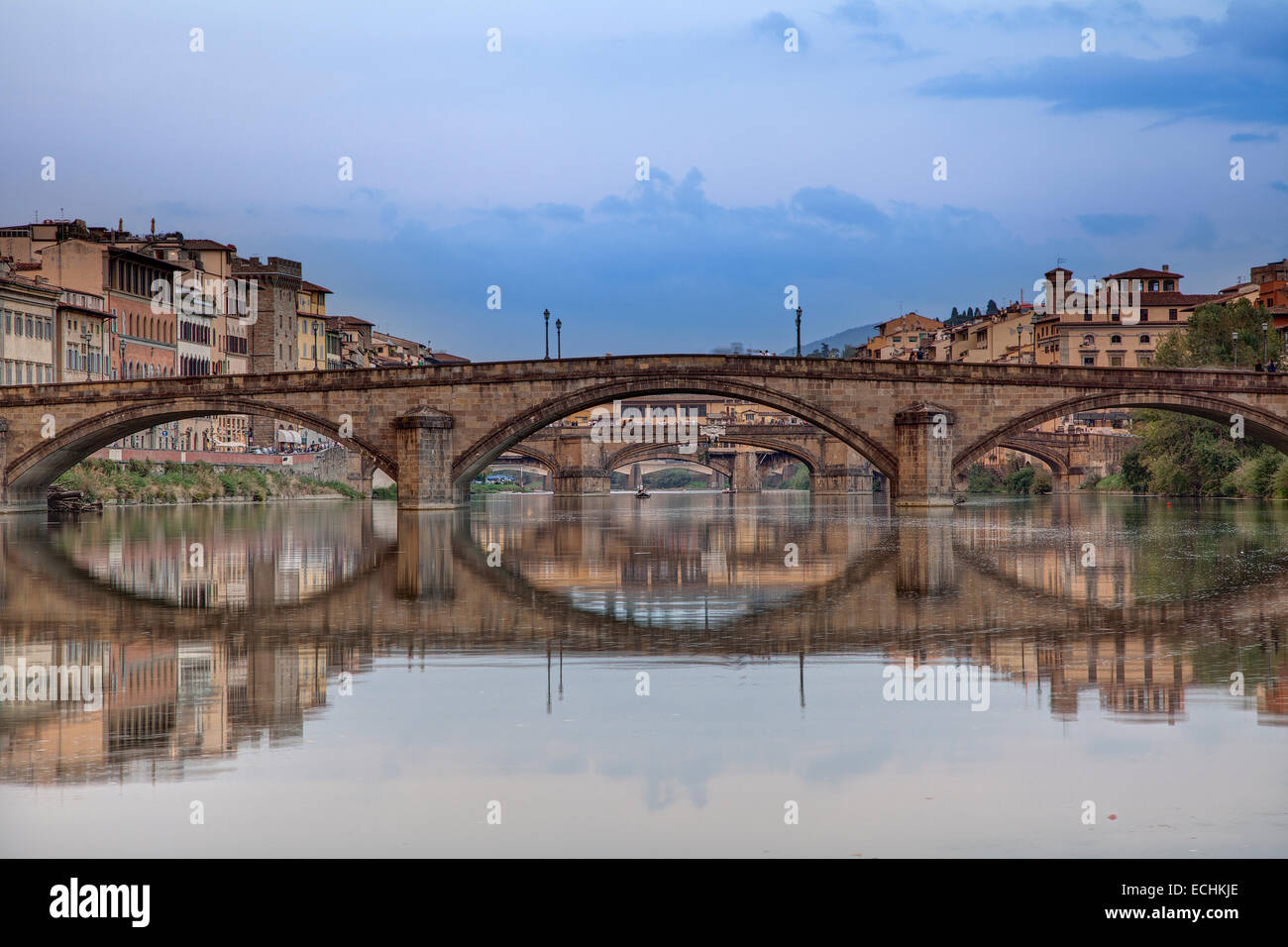 Arno Fluss Florenz Italien Fiume Firenze Italia Stockfoto