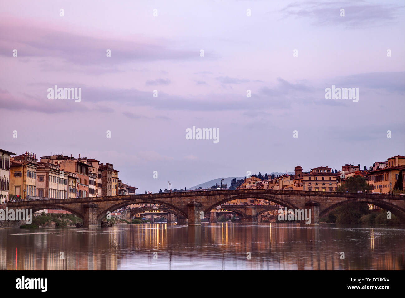 Arno Fluss Florenz Italien Fiume Firenze Italia Stockfoto