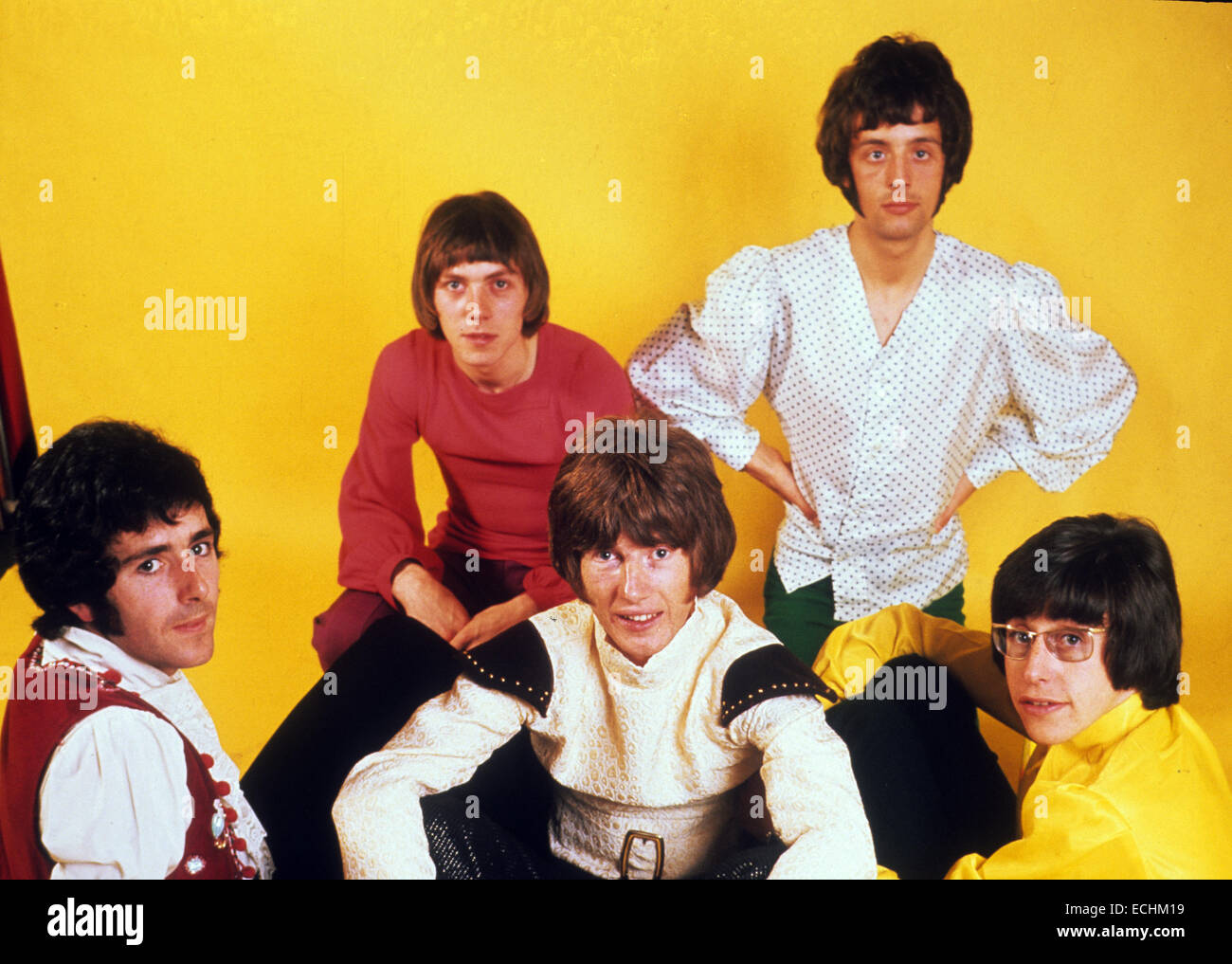 Marmelade UK-pop-Gruppe im Juli 1968. Von links: Pat Fairley, Dean Ford, Alan Whitehead, Junior Campbell, Specky Graham. Foto Tony Gale Stockfoto