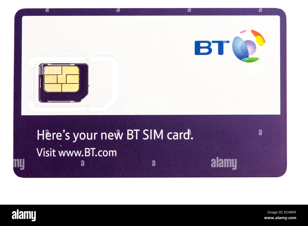 BT Mobile Telefon SIM-Karte Stockfoto