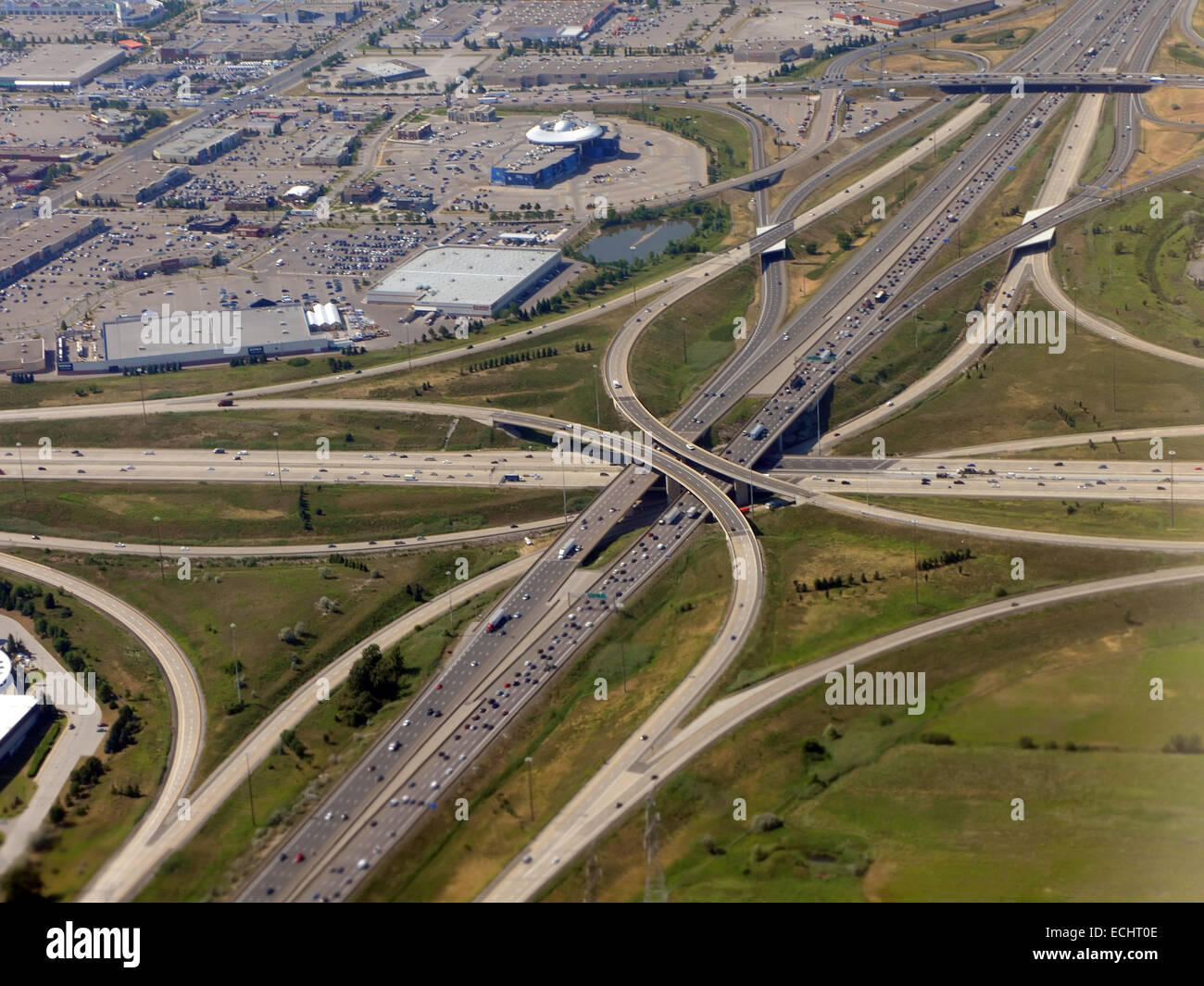 Antenne, vie des Highway 400, Ontario, Kanada Stockfoto