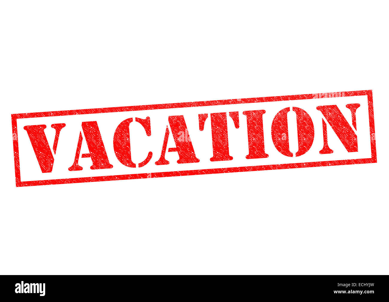 Urlaub roten Stempel auf einem weißen Hintergrund. Stockfoto