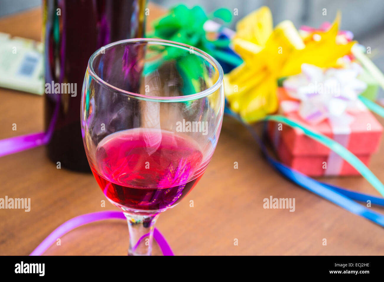 Glas von exotischen Drink in der Ansicht. Stockfoto