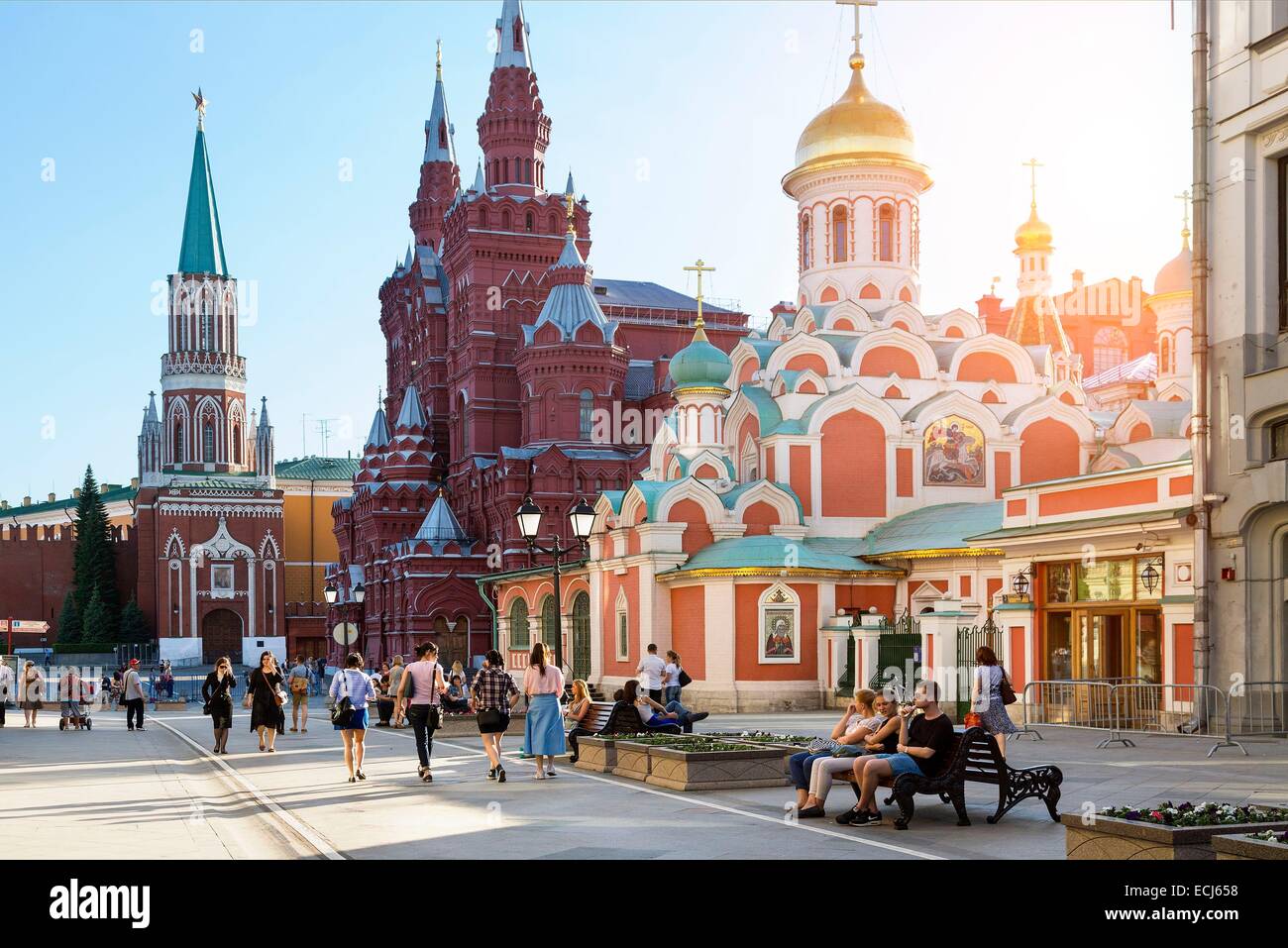 Russland, Moskau, Fußgängerzone auf dem Roten Platz zum Weltkulturerbe der UNESCO Stockfoto