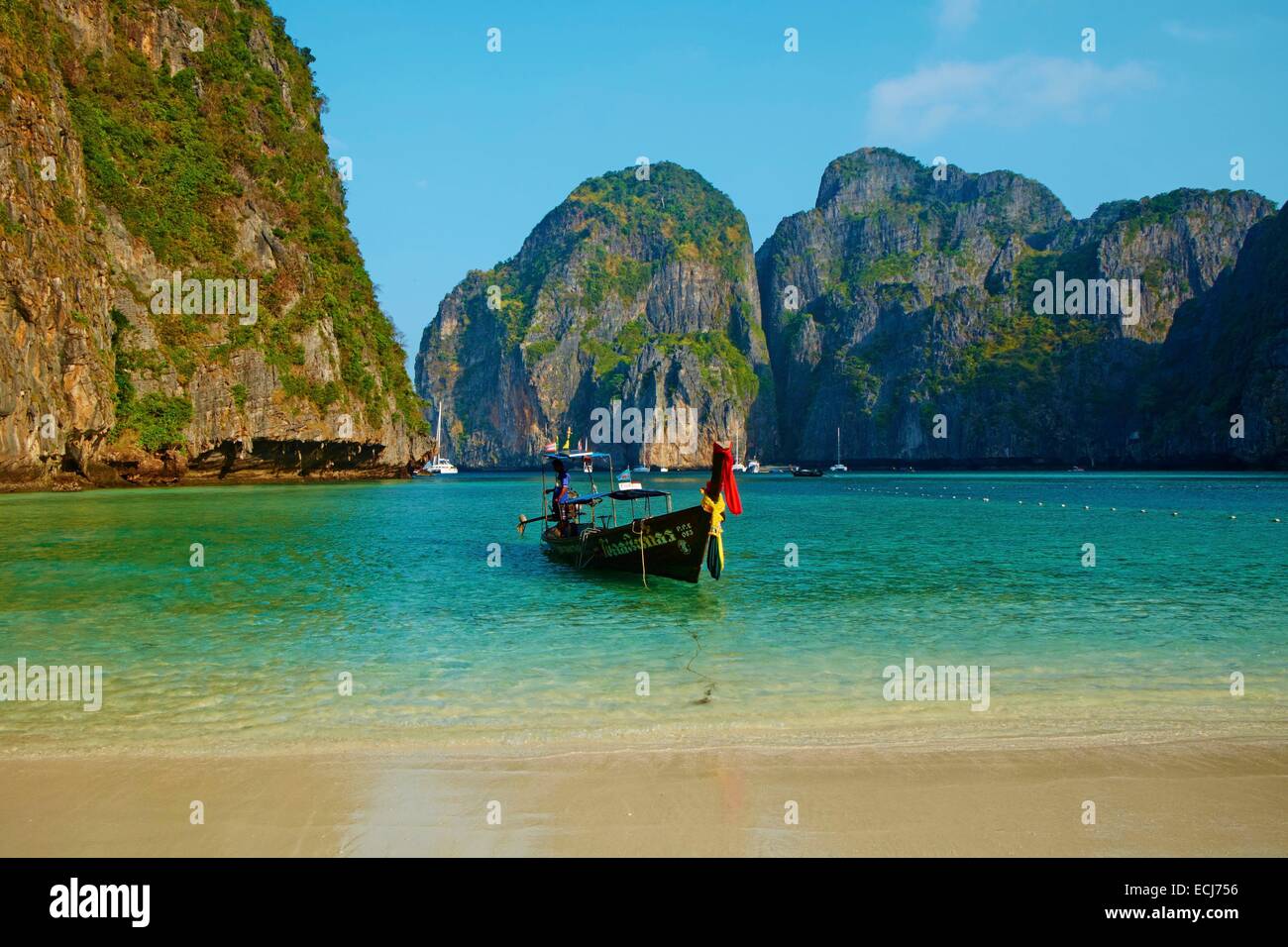 Thailand, Provinz Krabi, Ko Phi Phi Le Insel, Ao Maya bay Stockfoto