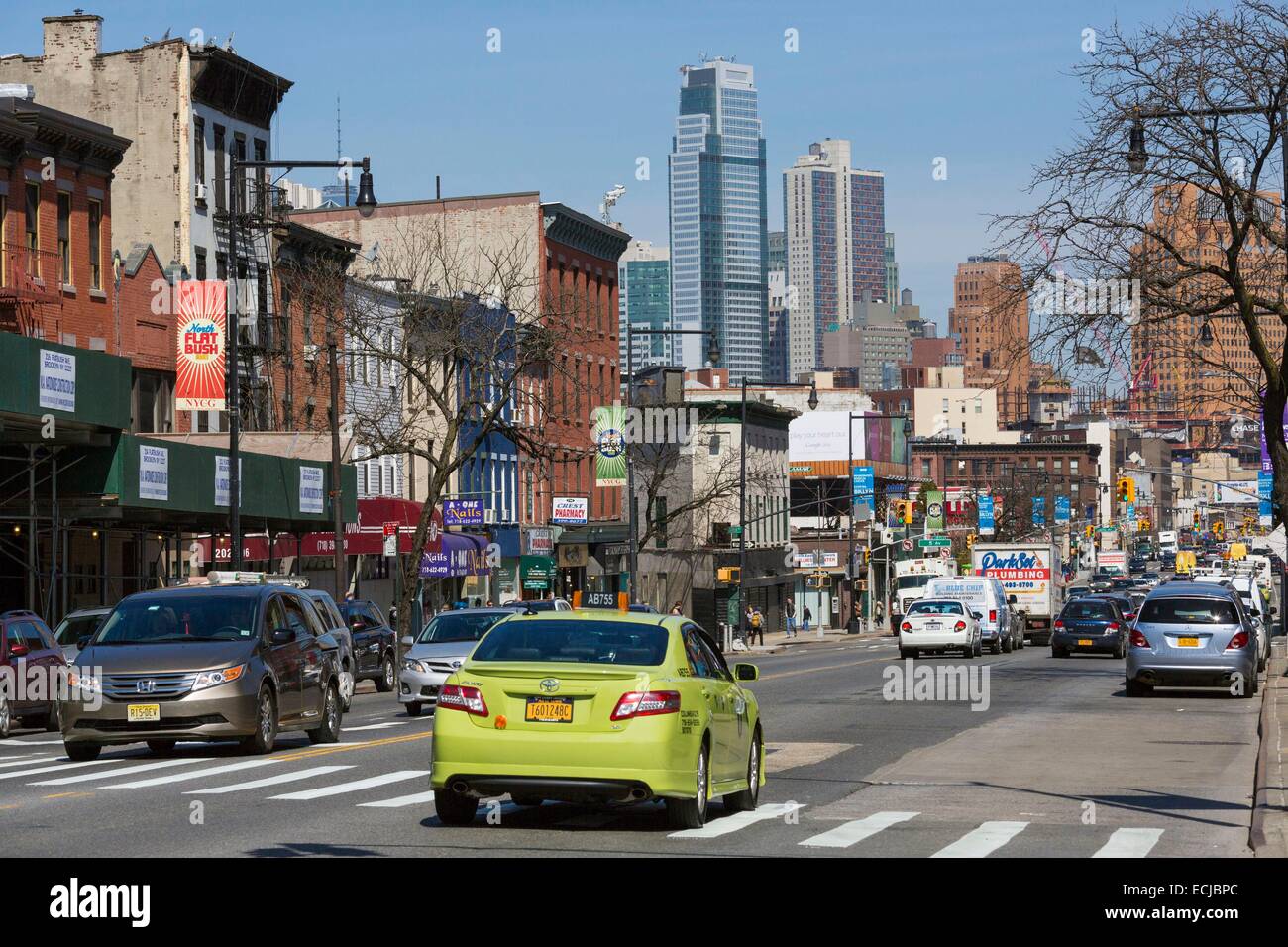 Prospect Heights, USA, New York und Brooklyn Boerum Hill Viertel Flatbush avenue Stockfoto